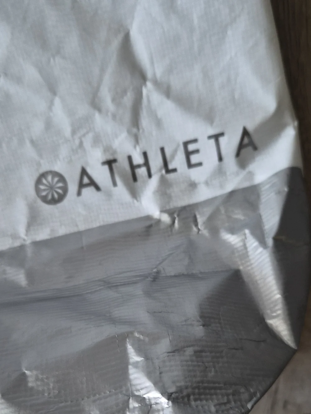 Athleta Two-Tone Gray and Light Gray Duffel Tote